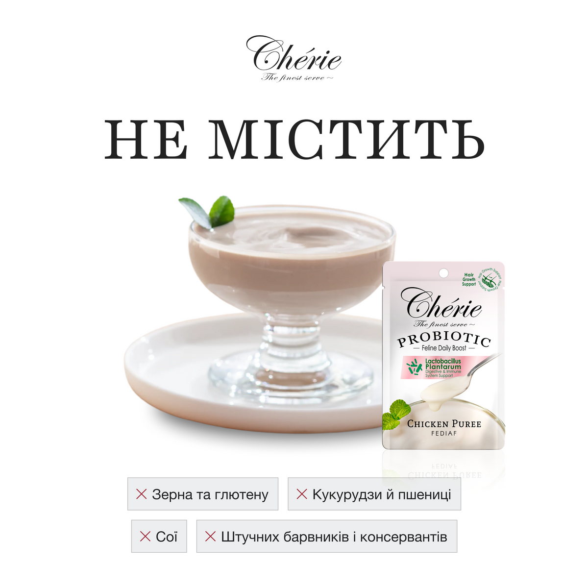 ПЮРЕ З КУРКОЮ ДЛЯ КОТІВ, ЗДОРОВА ШЕРСТЬ, 40 г