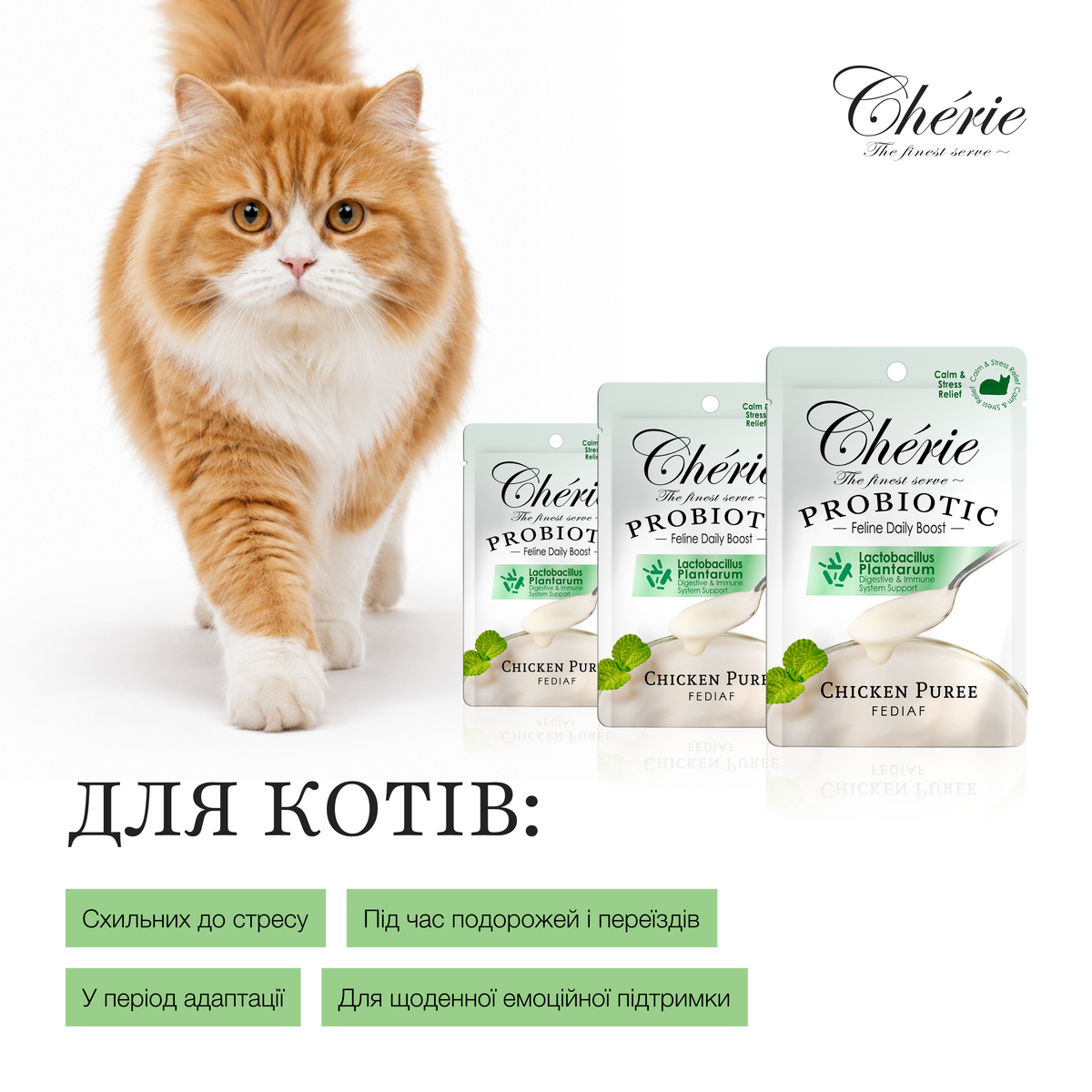 ПЮРЕ З КУРКОЮ ДЛЯ КОТІВ, ЗНИЖЕННЯ СТРЕСУ, 40 г