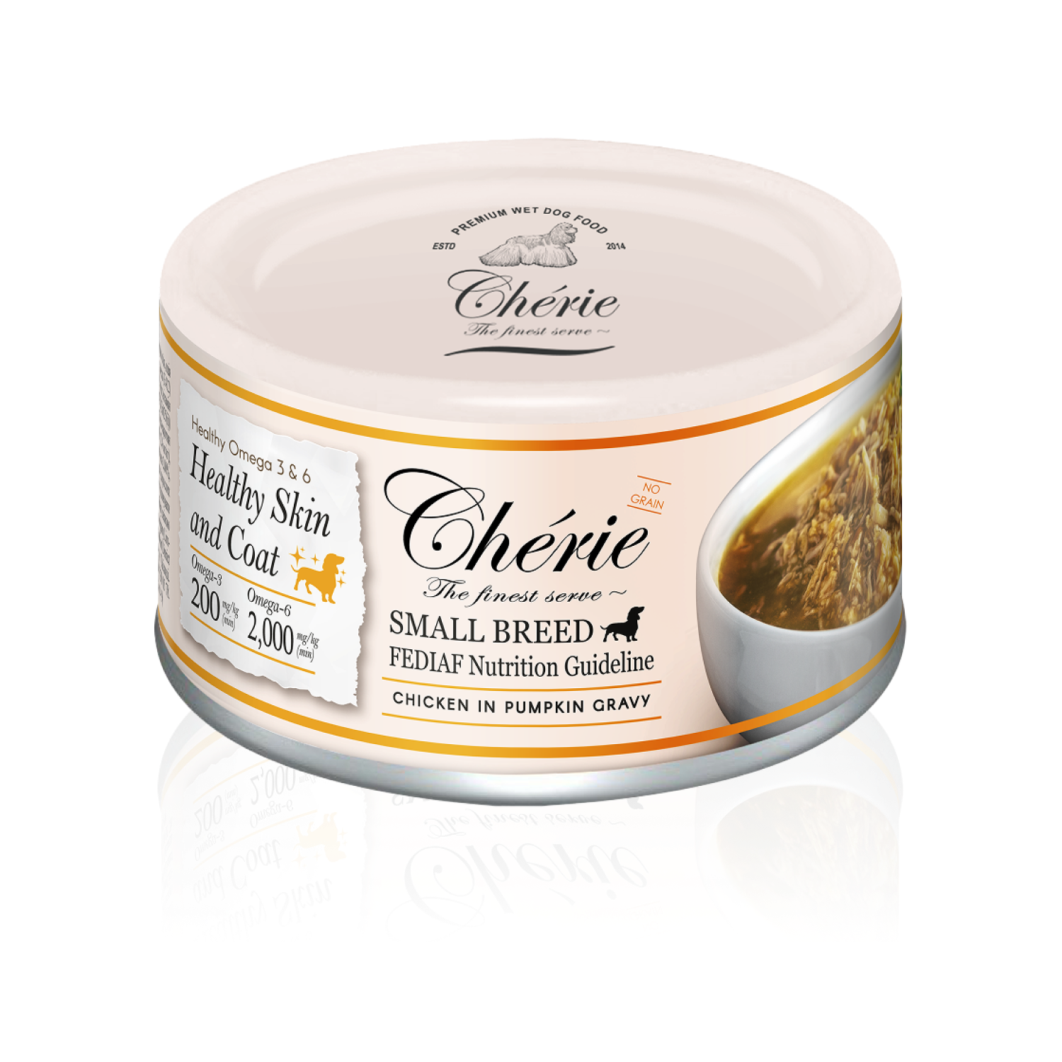 CHÉRIE ВОЛОГИЙ КОРМ З КУРКОЮ В ГАРБУЗОВОМУ СОУСІ ДЛЯ СОБАК 80 г