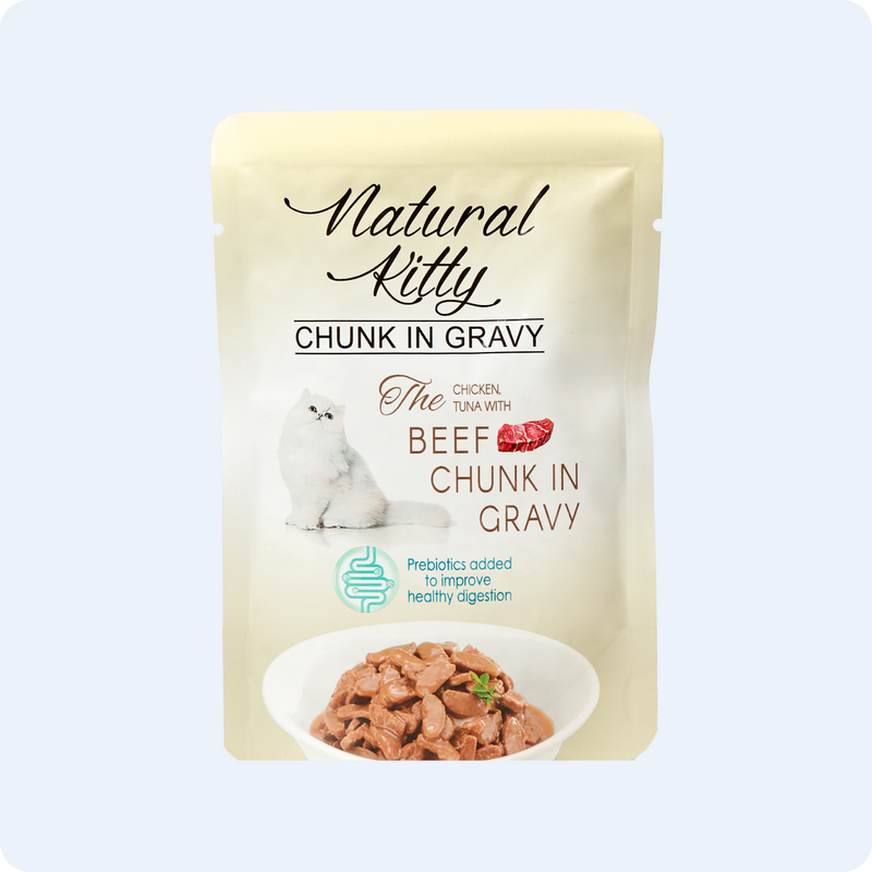 ВОЛОГИЙ КОРМ ДЛЯ КОТІВ ШМАТОЧКИ КУРКИ, ТУНЦЯ ТА ЯЛОВИЧИНИ В СОУСІ 85 г