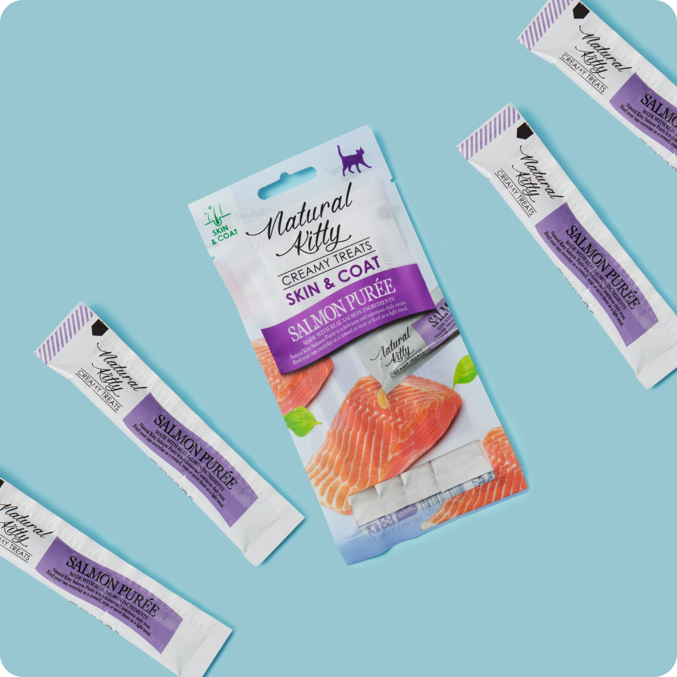 ФУНКЦІОНАЛЬНІ СТІКИ З ЛОСОСЕМ ДЛЯ КОТІВ | SKIN and COAT 4х12 г