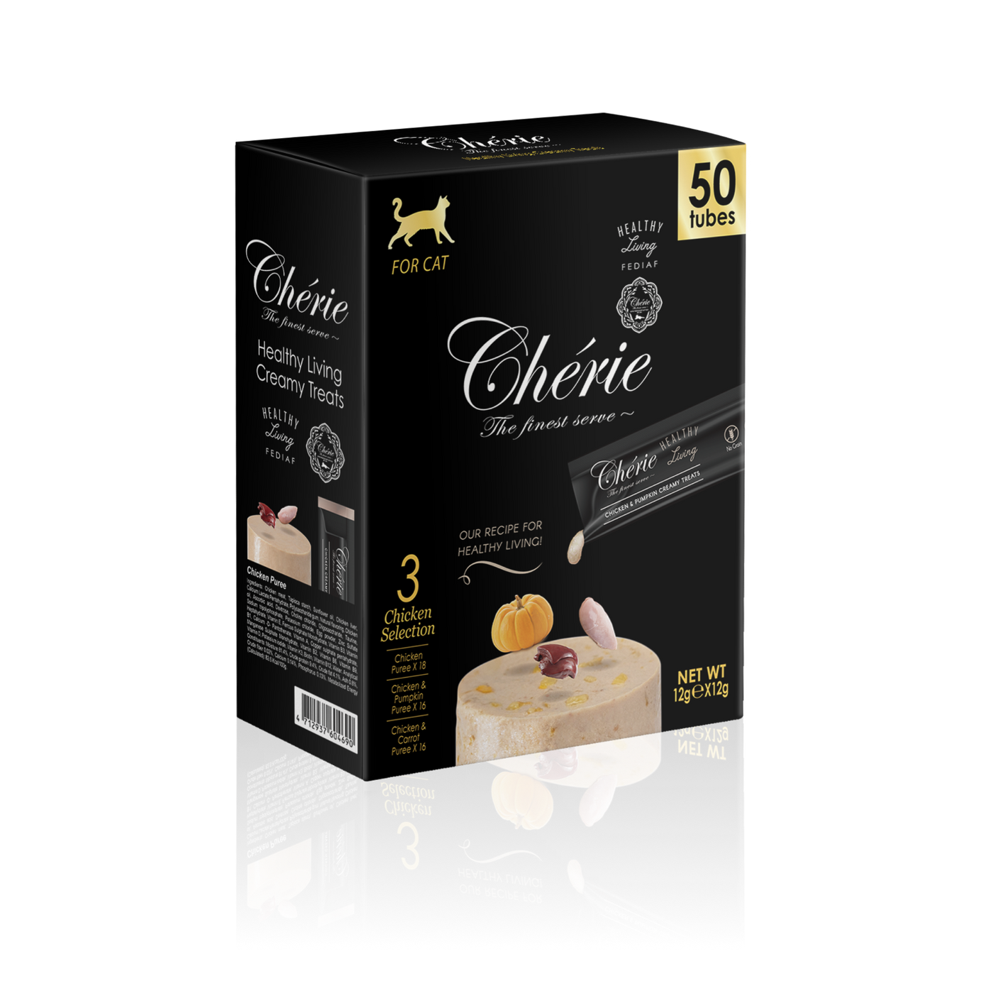 CHÉRIE КРЕМОВІ ЛАСОЩІ З КУРКОЮ | АСОРТІ ДЛЯ КОТІВ 600 г