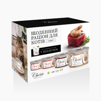 Chérie Щоденний раціон для котів | Асорті вологого корму 24x80 г + Сублімовані ласощі у подарунок preview 1